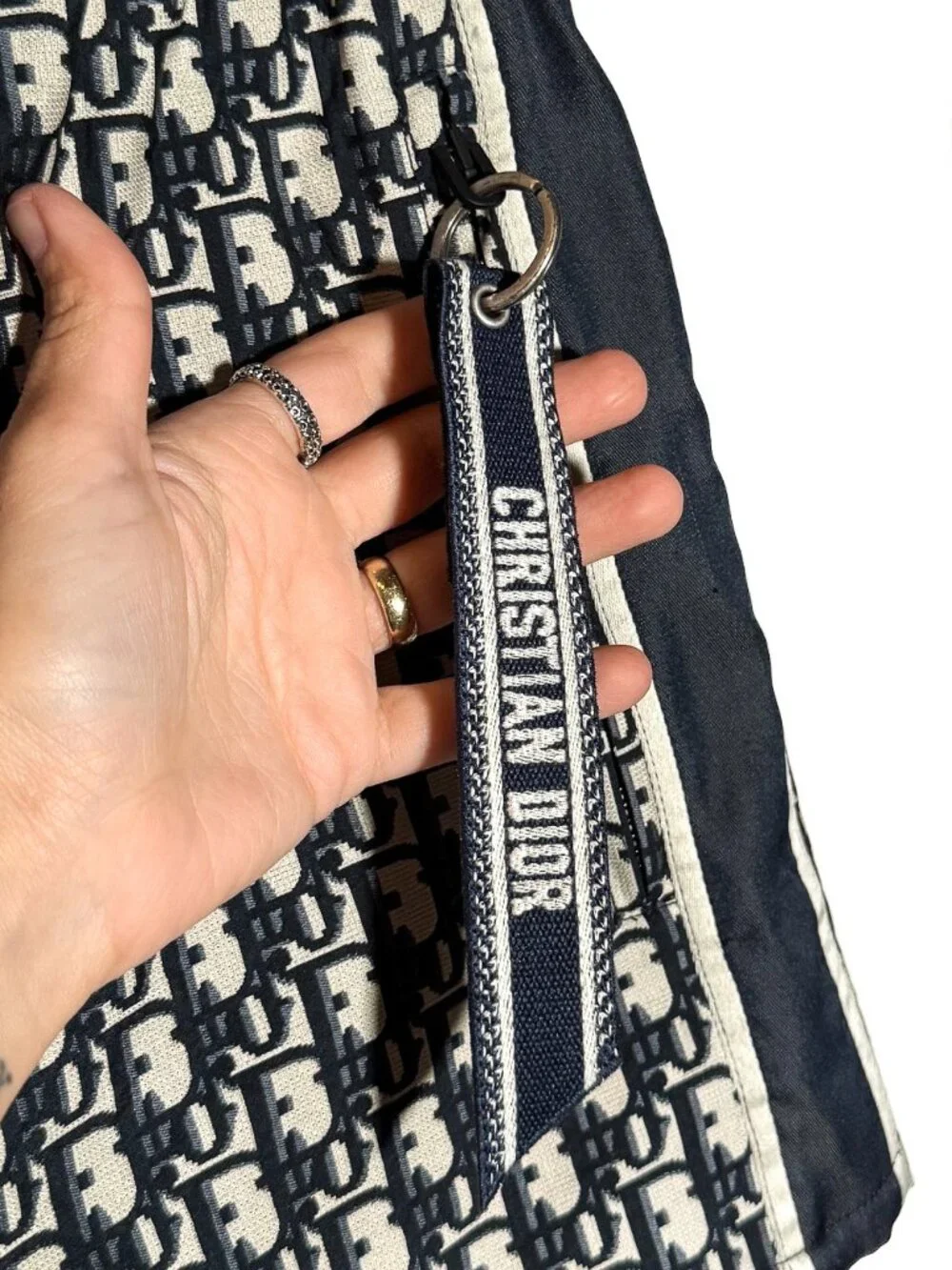Dior Blue Oblique Jacquard Taffeta Technical Mini Shorts - Picture 5 of 10